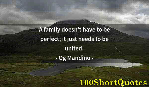 Quote by Albert Einstein: A family doesn’t have to be perfect; it just needs to be united.