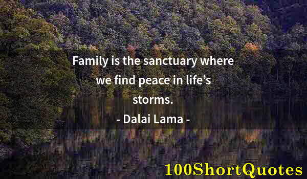 Quote by Albert Einstein: Family is the sanctuary where we find peace in life’s storms.