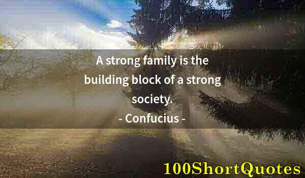 Quote by Albert Einstein: A strong family is the building block of a strong society.