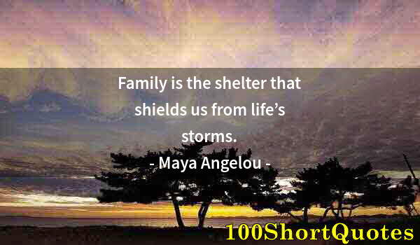 Quote by Albert Einstein: Family is the shelter that shields us from life’s storms.