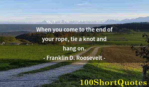 Quote by Albert Einstein: When you come to the end of your rope, tie a knot and hang on.