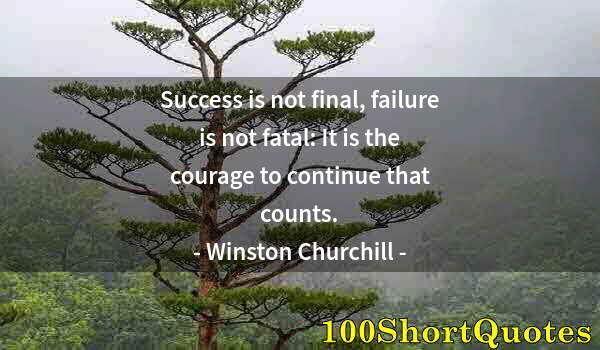 Quote by Albert Einstein: Success is not final, failure is not fatal: It is the courage to continue that counts.