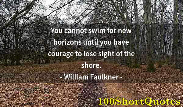 Quote by Albert Einstein: You cannot swim for new horizons until you have courage to lose sight of the shore.