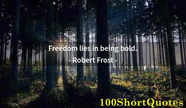 Quote by Albert Einstein: Freedom lies in being bold.