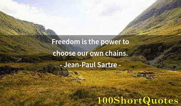 Quote by Albert Einstein: Freedom is the power to choose our own chains.