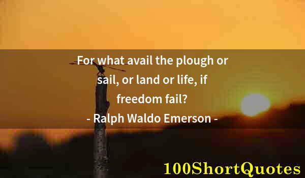 Quote by Albert Einstein: For what avail the plough or sail, or land or life, if freedom fail?