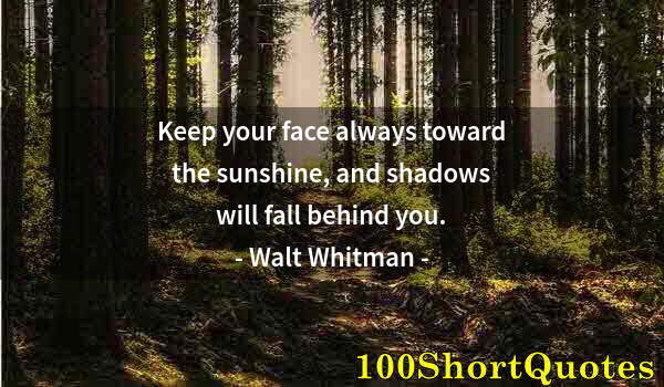 Quote by Albert Einstein: Keep your face always toward the sunshine, and shadows will fall behind you.