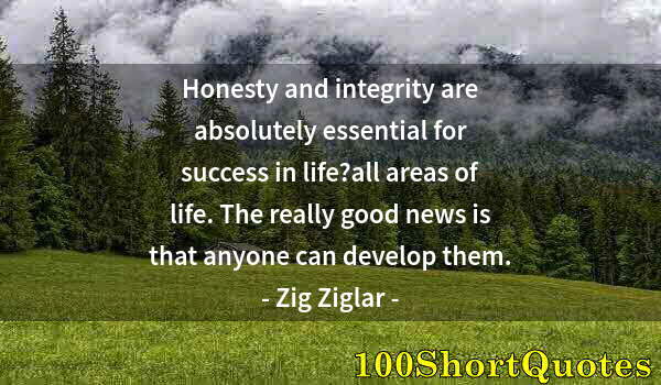 Quote by Albert Einstein: Honesty and integrity are absolutely essential for success in life?all areas of life. The really goo...