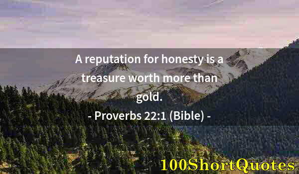 Quote by Albert Einstein: A reputation for honesty is a treasure worth more than gold.