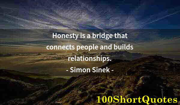 Quote by Albert Einstein: Honesty is a bridge that connects people and builds relationships.