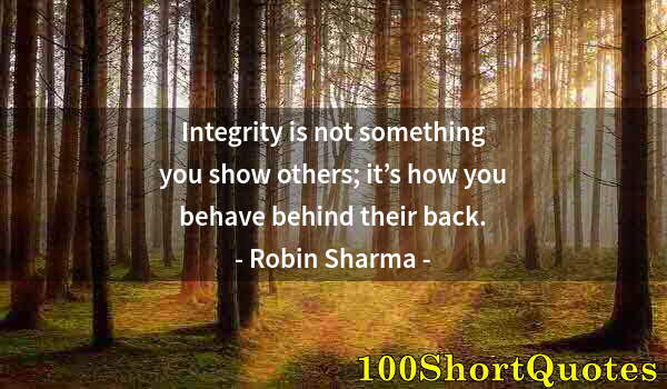 Quote by Albert Einstein: Integrity is not something you show others; it’s how you behave behind their back.