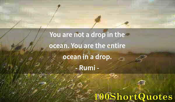 Quote by Albert Einstein: You are not a drop in the ocean. You are the entire ocean in a drop.