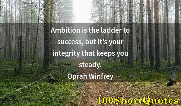 Quote by Albert Einstein: Ambition is the ladder to success, but it’s your integrity that keeps you steady.