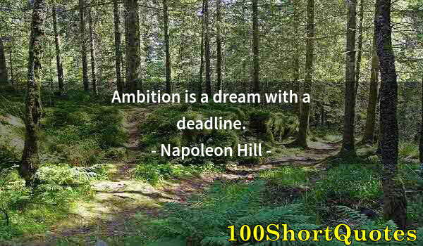 Quote by Albert Einstein: Ambition is a dream with a deadline.