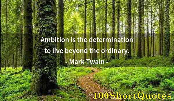 Quote by Albert Einstein: Ambition is the determination to live beyond the ordinary.