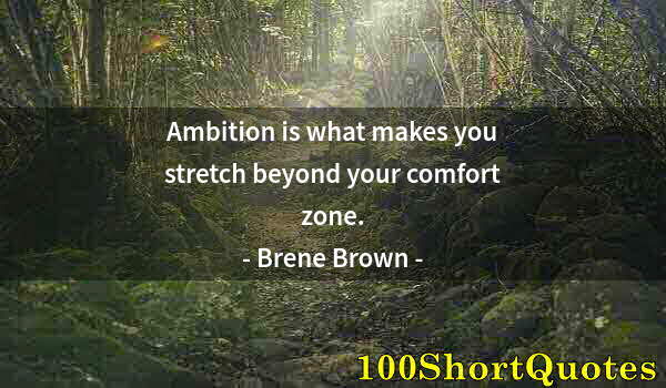 Quote by Albert Einstein: Ambition is what makes you stretch beyond your comfort zone.