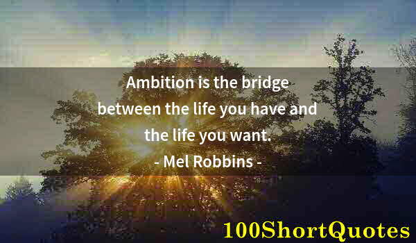 Quote by Albert Einstein: Ambition is the bridge between the life you have and the life you want.