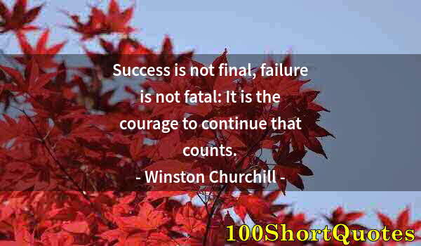 Quote by Albert Einstein: Success is not final, failure is not fatal: It is the courage to continue that counts.