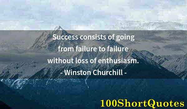 Quote by Albert Einstein: Success consists of going from failure to failure without loss of enthusiasm.