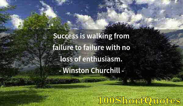 Quote by Albert Einstein: Success is walking from failure to failure with no loss of enthusiasm.