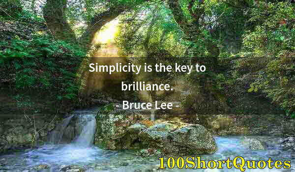 Quote by Albert Einstein: Simplicity is the key to brilliance.