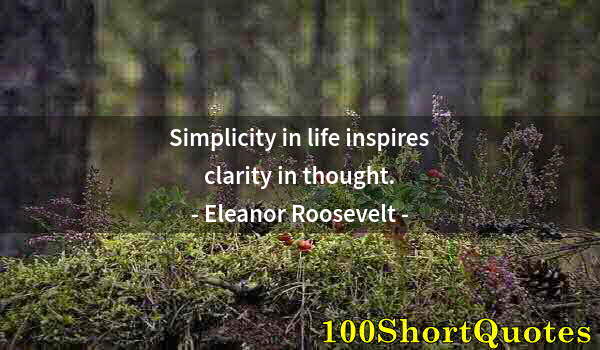 Quote by Albert Einstein: Simplicity in life inspires clarity in thought.