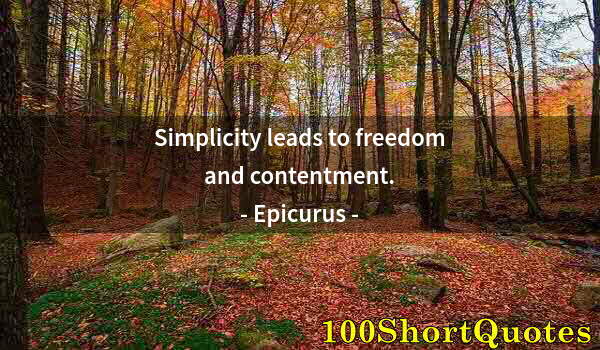 Quote by Albert Einstein: Simplicity leads to freedom and contentment.