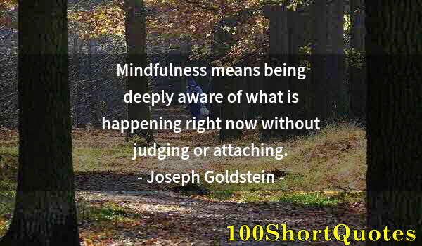 Quote by Albert Einstein: Mindfulness means being deeply aware of what is happening right now without judging or attaching.