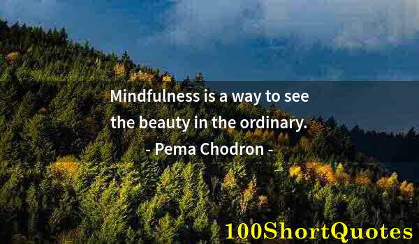 Quote by Albert Einstein: Mindfulness is a way to see the beauty in the ordinary.