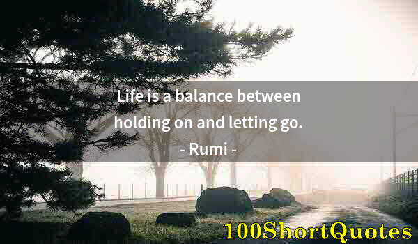 Quote by Albert Einstein: Life is a balance between holding on and letting go.