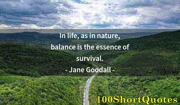 Quote by Albert Einstein: In life, as in nature, balance is the essence of survival.