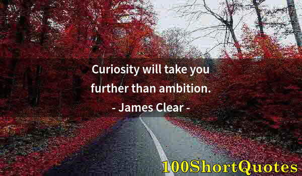 Quote by Albert Einstein: Curiosity will take you further than ambition.