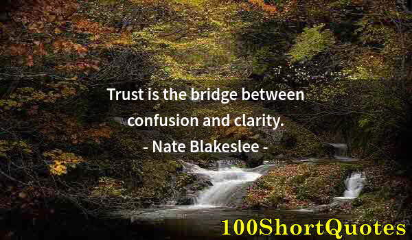 Quote by Albert Einstein: Trust is the bridge between confusion and clarity.