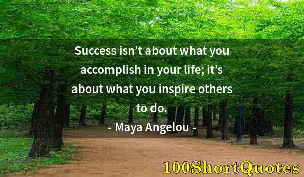 Quote by Albert Einstein: Success isn’t about what you accomplish in your life; it’s about what you inspire others to do.