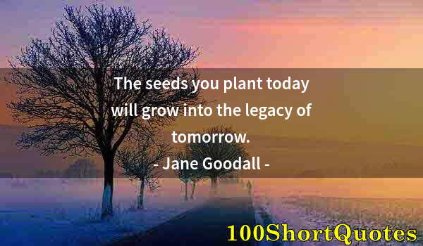 Quote by Albert Einstein: The seeds you plant today will grow into the legacy of tomorrow.