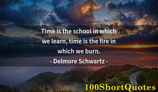 Quote by Albert Einstein: Time is the school in which we learn, time is the fire in which we burn.