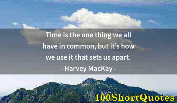 Quote by Albert Einstein: Time is the one thing we all have in common, but it’s how we use it that sets us apart.