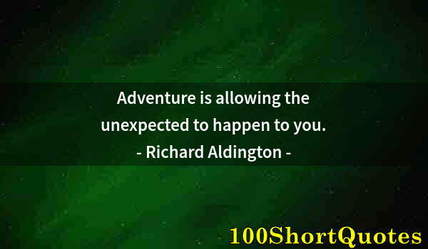 Quote by Albert Einstein: Adventure is allowing the unexpected to happen to you.