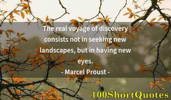 Quote by Albert Einstein: The real voyage of discovery consists not in seeking new landscapes, but in having new eyes.