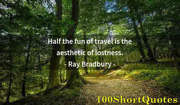 Quote by Albert Einstein: Half the fun of travel is the aesthetic of lostness.