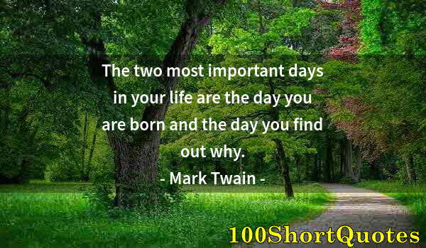 Quote by Albert Einstein: The two most important days in your life are the day you are born and the day you find out why.