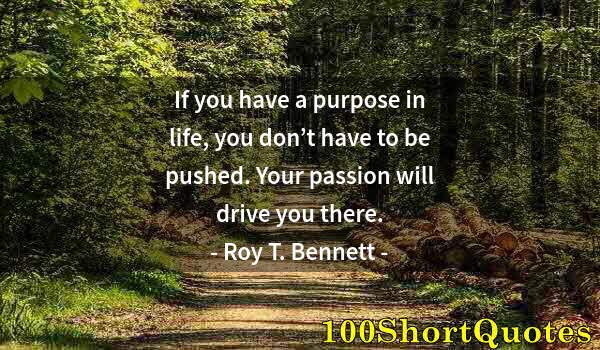 Quote by Albert Einstein: If you have a purpose in life, you don’t have to be pushed. Your passion will drive you there.