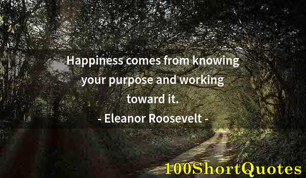 Quote by Albert Einstein: Happiness comes from knowing your purpose and working toward it.