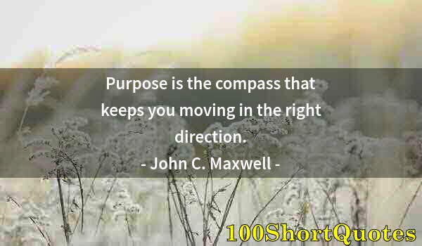 Quote by Albert Einstein: Purpose is the compass that keeps you moving in the right direction.