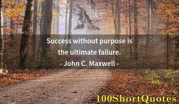 Quote by Albert Einstein: Success without purpose is the ultimate failure.