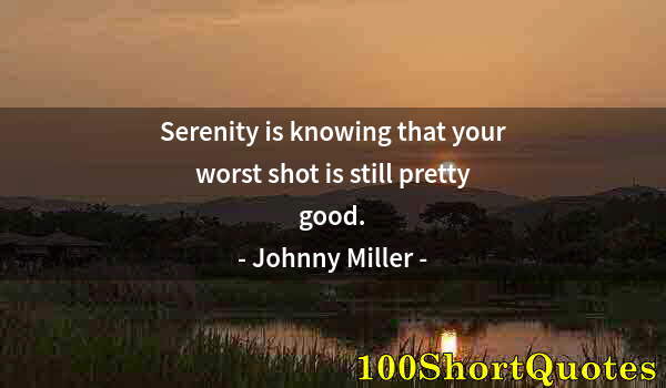 Quote by Albert Einstein: Serenity is knowing that your worst shot is still pretty good.