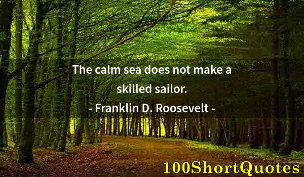 Quote by Albert Einstein: The calm sea does not make a skilled sailor.