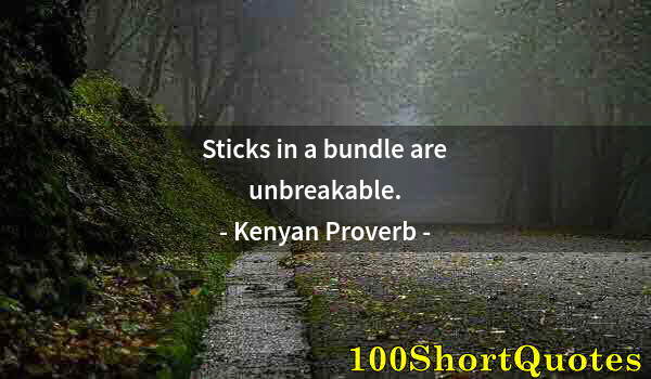 Quote by Albert Einstein: Sticks in a bundle are unbreakable.