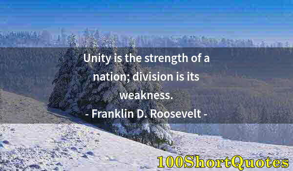 Quote by Albert Einstein: Unity is the strength of a nation; division is its weakness.