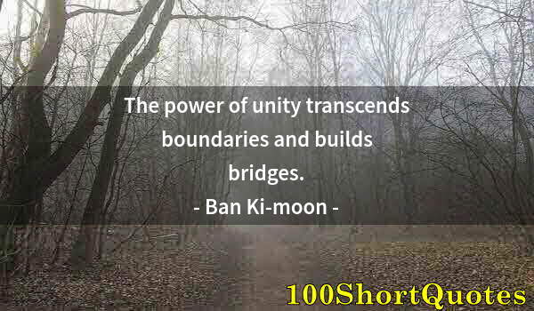 Quote by Albert Einstein: The power of unity transcends boundaries and builds bridges.